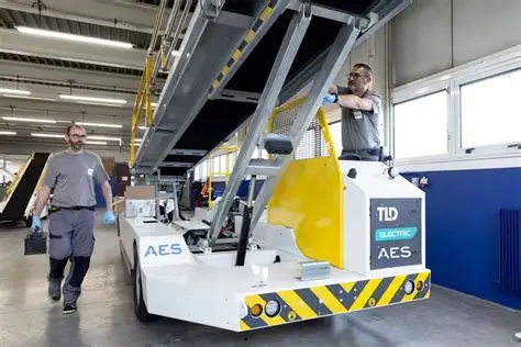 Operación real de mantenimiento de un cargador de banda eléctrico con soporte de AES